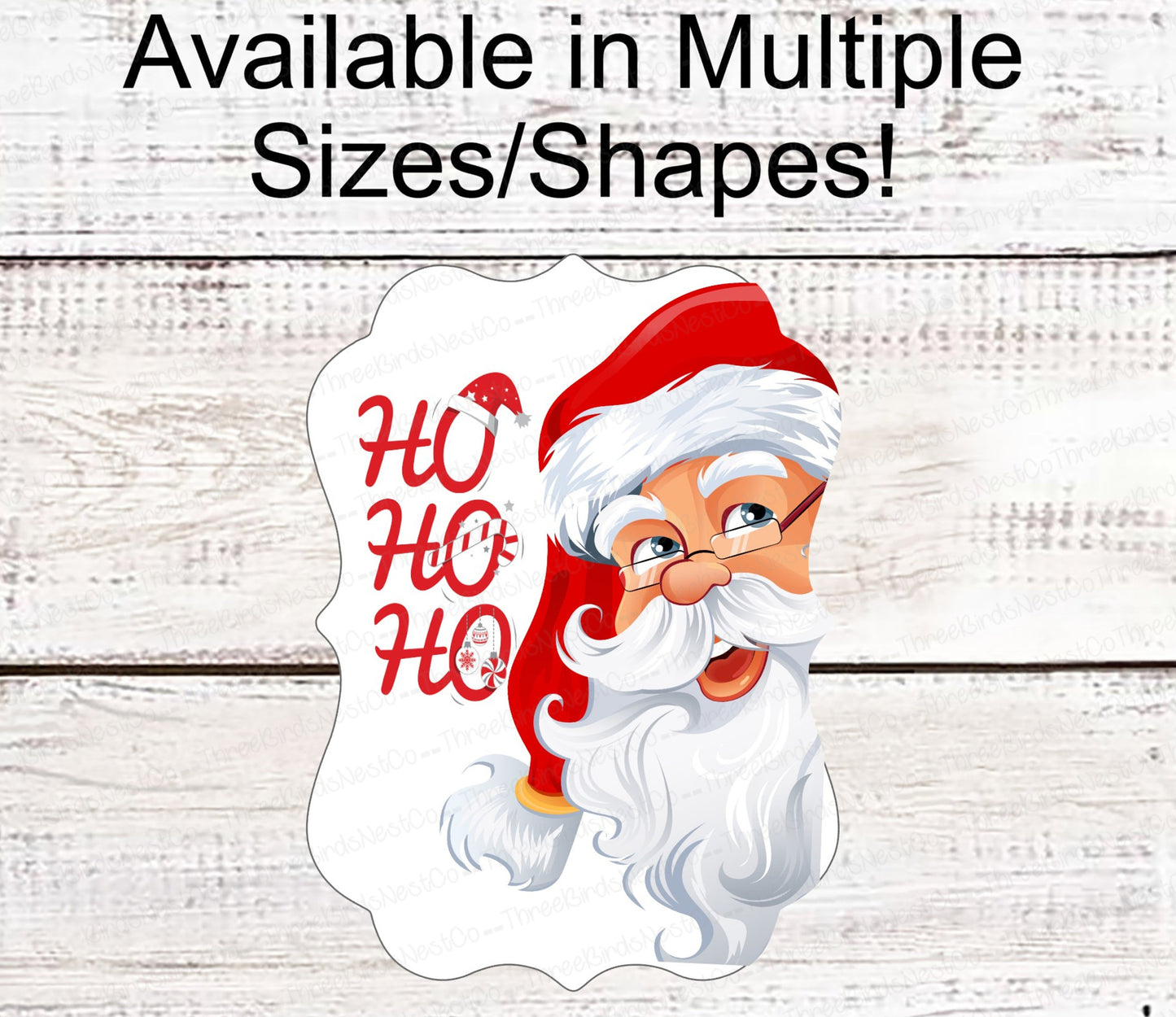 Christmas Wreath Signs - Christmas Sign - Ho Ho Ho Sign - Merry Christmas Sign - Here Comes Santa Claus - Snowflakes Sign