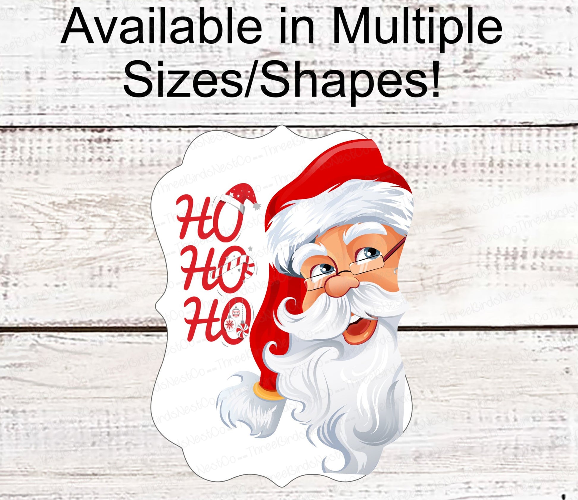 Christmas Wreath Signs - Christmas Sign - Ho Ho Ho Sign - Merry Christmas Sign - Here Comes Santa Claus - Snowflakes Sign