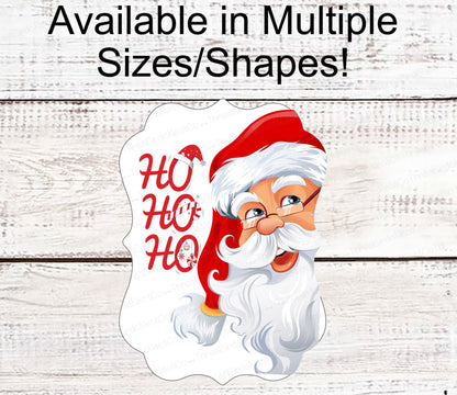 Christmas Wreath Signs - Christmas Sign - Ho Ho Ho Sign - Merry Christmas Sign - Here Comes Santa Claus - Snowflakes Sign