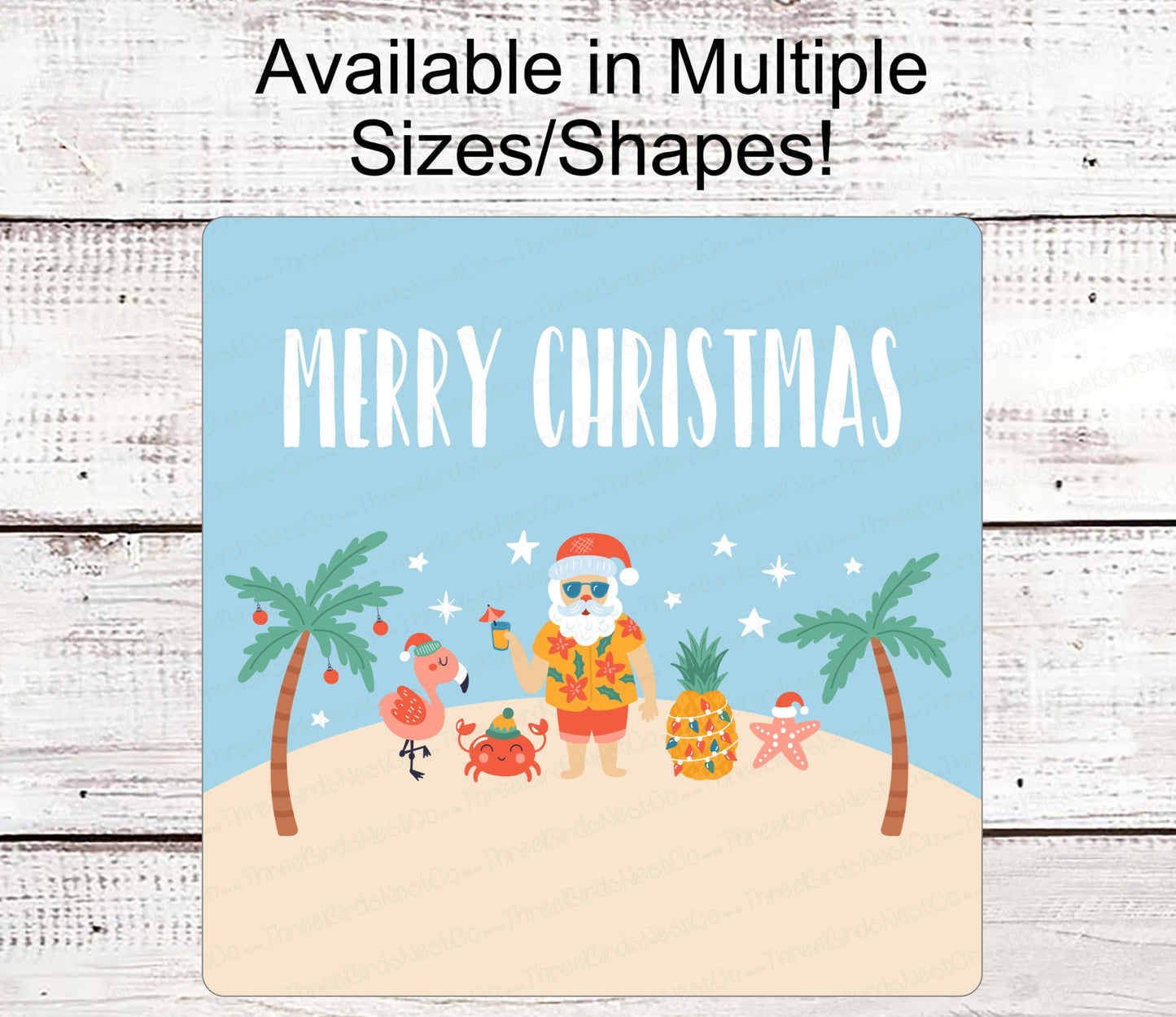 Christmas Wreath Signs - Santa Signs - Beach Christmas Signs - Christmas at the Beach - Beach Cocktail Sign
