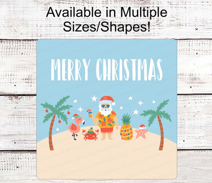 Christmas Wreath Signs - Santa Signs - Beach Christmas Signs - Christmas at the Beach - Beach Cocktail Sign