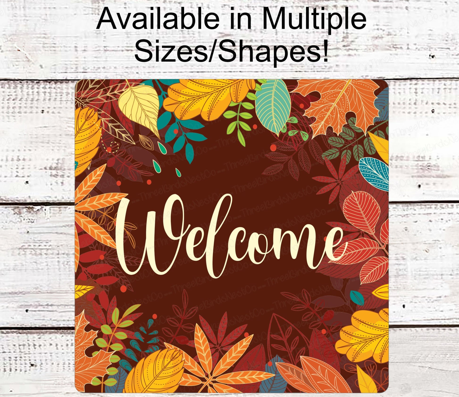 Fall Welcome Sign - Welcome Fall Sign - Thanksgiving Sign - Fall Leaves Sign - Autumn Sign - Fall Floral
