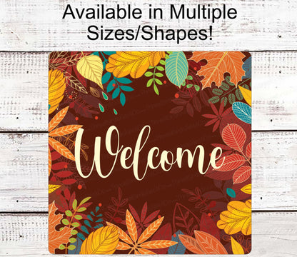 Fall Welcome Sign - Welcome Fall Sign - Thanksgiving Sign - Fall Leaves Sign - Autumn Sign - Fall Floral