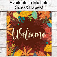 Fall Welcome Sign - Welcome Fall Sign - Thanksgiving Sign - Fall Leaves Sign - Autumn Sign - Fall Floral