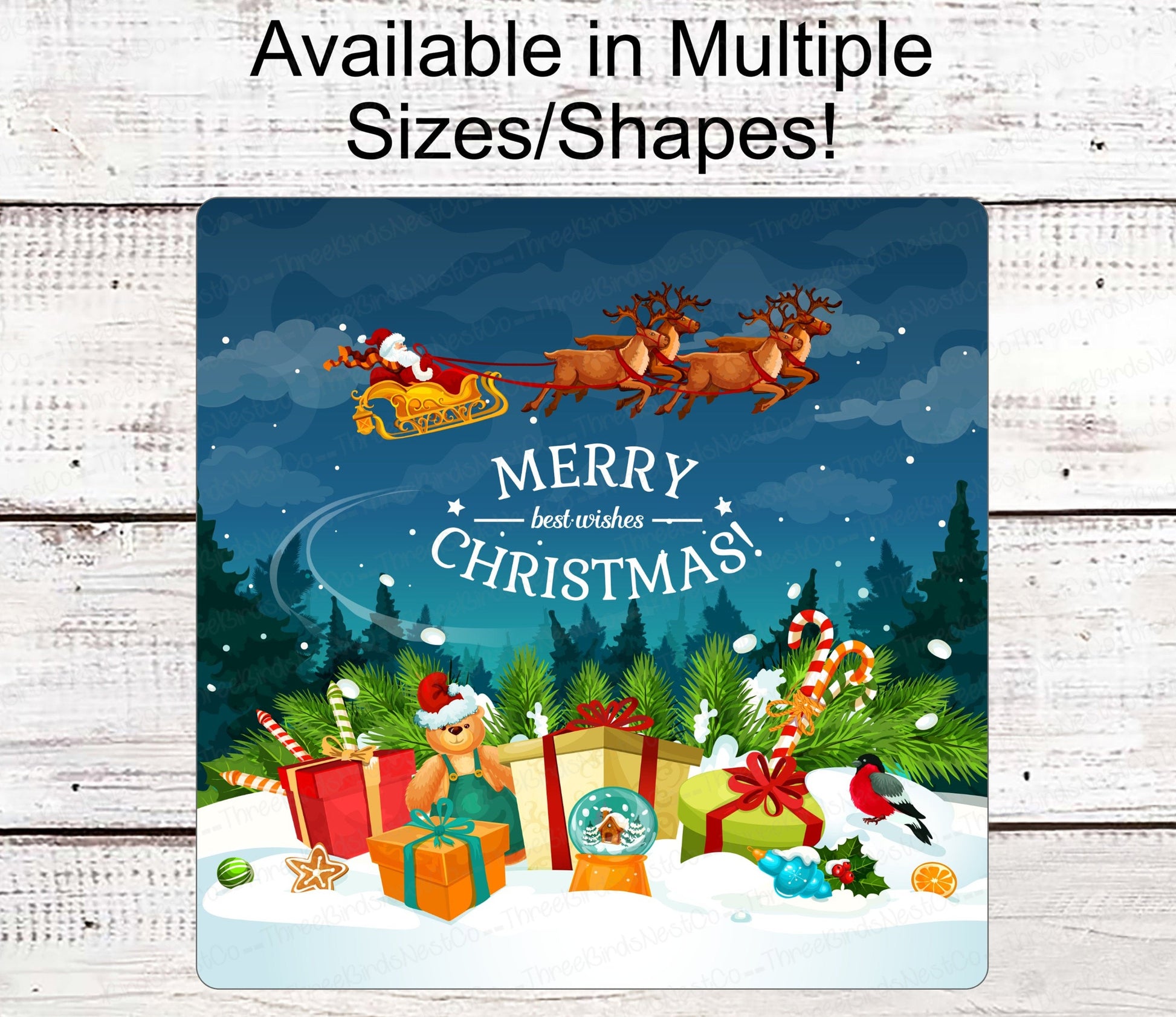 Christmas Wreath Signs - Believe in the Magic Sign - Santa Signs - Santas Sleigh - Reindeer Sign - Christmas Signs - Merry Christmas Sign
