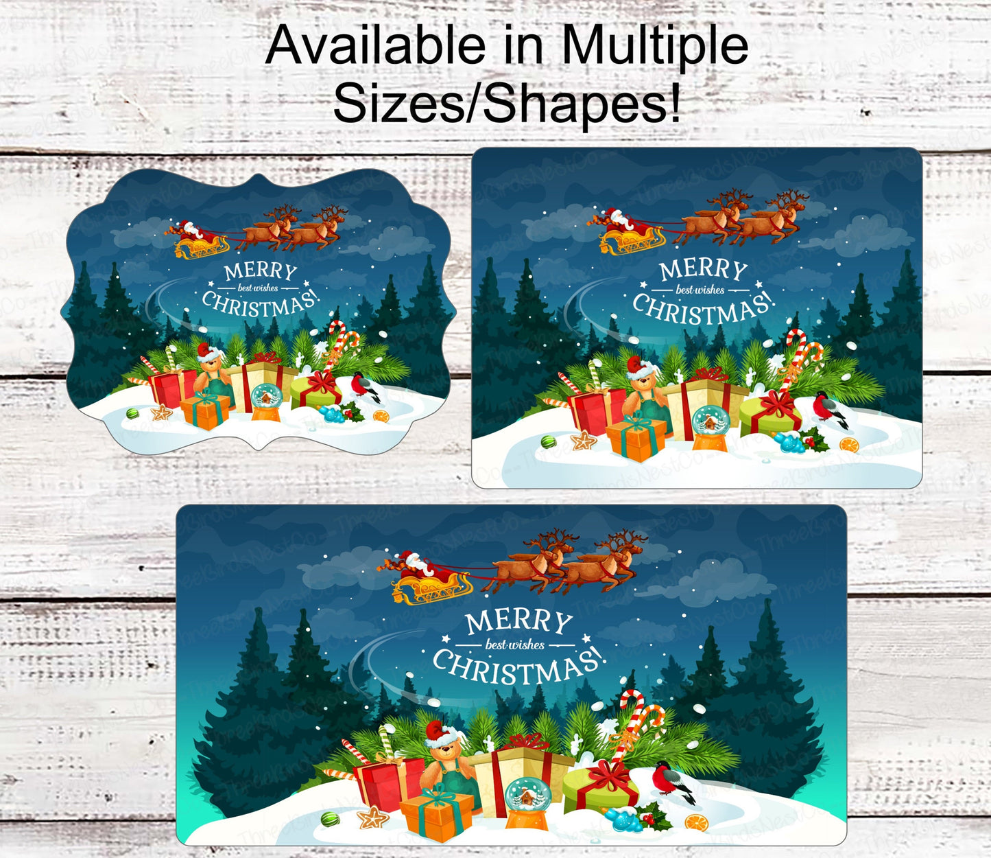 Christmas Wreath Signs - Believe in the Magic Sign - Santa Signs - Santas Sleigh - Reindeer Sign - Christmas Signs - Merry Christmas Sign