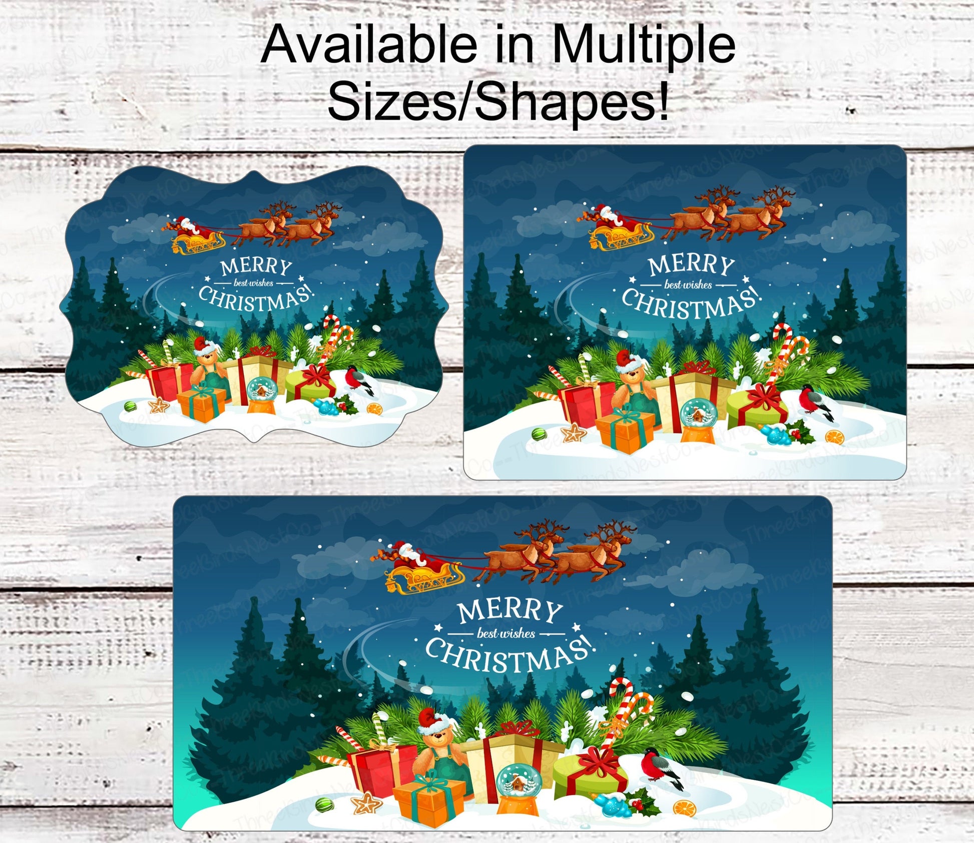 Christmas Wreath Signs - Believe in the Magic Sign - Santa Signs - Santas Sleigh - Reindeer Sign - Christmas Signs - Merry Christmas Sign