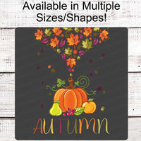 Hello Autumn Sign - Fall Welcome Sign - Fall Leaves Sign - Welcome Fall Sign - Pumpkin Sign - Thanksgiving Sign - Fall Floral