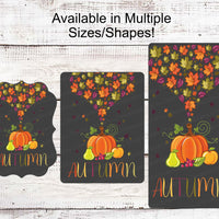 Hello Autumn Sign - Fall Welcome Sign - Fall Leaves Sign - Welcome Fall Sign - Pumpkin Sign - Thanksgiving Sign - Fall Floral