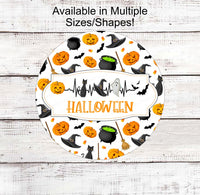 
              Halloween Wreath Signs - Black Cat Sign - Witch Hat Sign - Ghost Sign - Bats Sign - Jack O Lantern Sign - Heartbeat Sign
            
