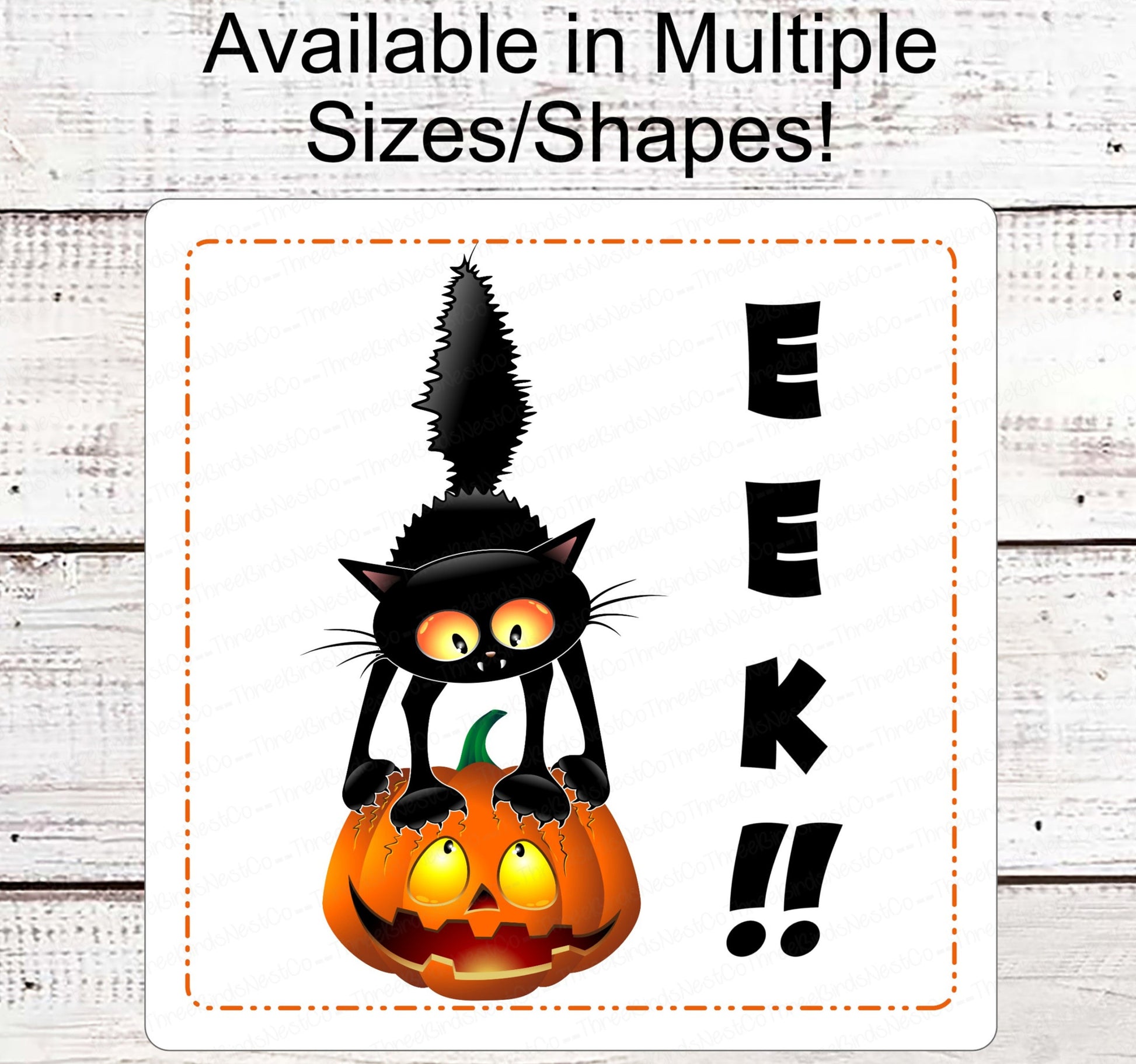 Halloween Wreath Signs - Black Cat Sign - Eek Sign - Spooky Sign - Halloween Signs - Jack O Lantern Sign - Halloween Welcome Sign