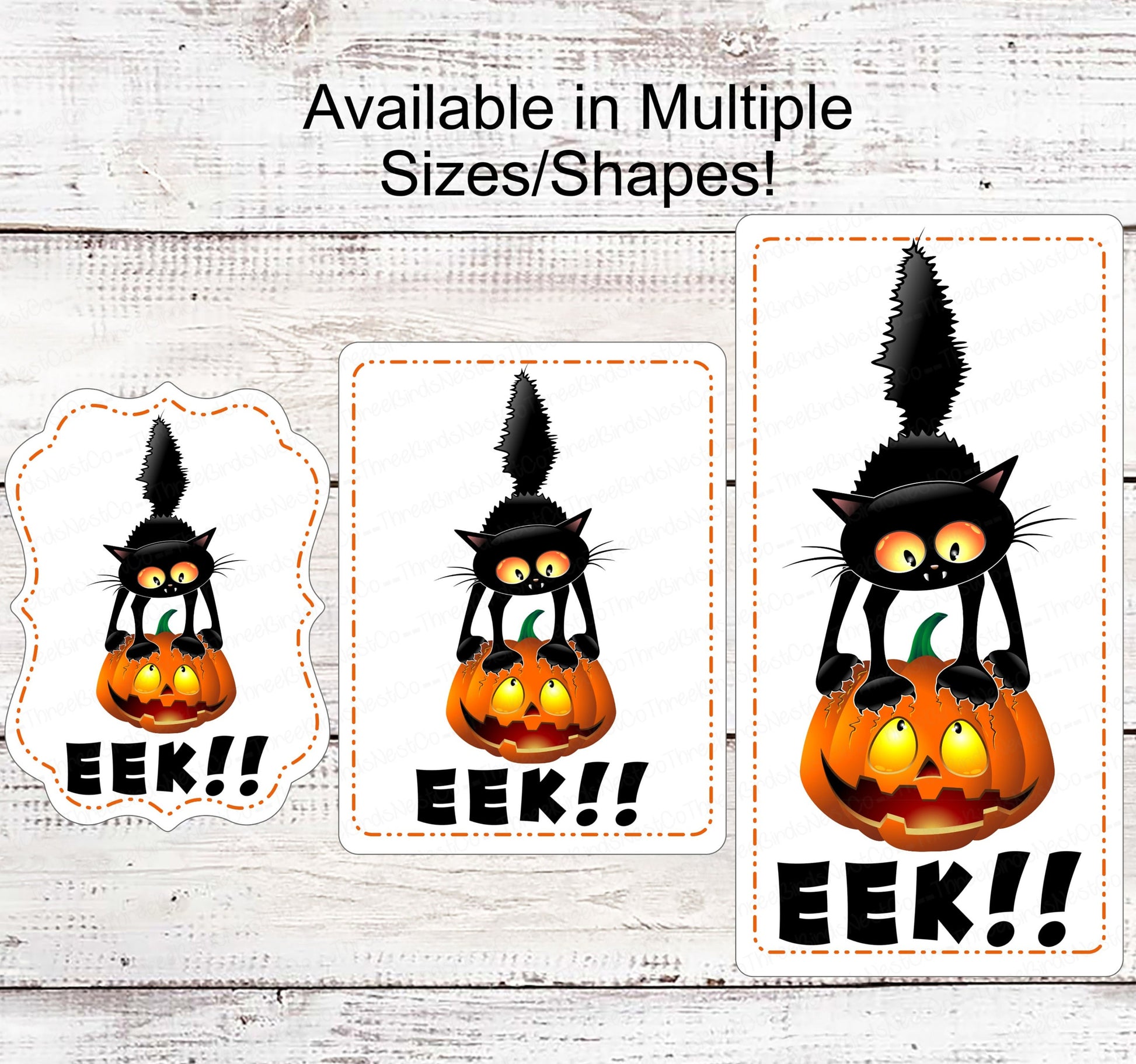 Halloween Wreath Signs - Black Cat Sign - Eek Sign - Spooky Sign - Halloween Signs - Jack O Lantern Sign - Halloween Welcome Sign