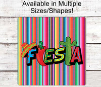 
              Fiesta Sign - Mexican Blanket Sign - Festive Sign - Carnival Sign - Jubilee Sign - Sombrero Sign
            