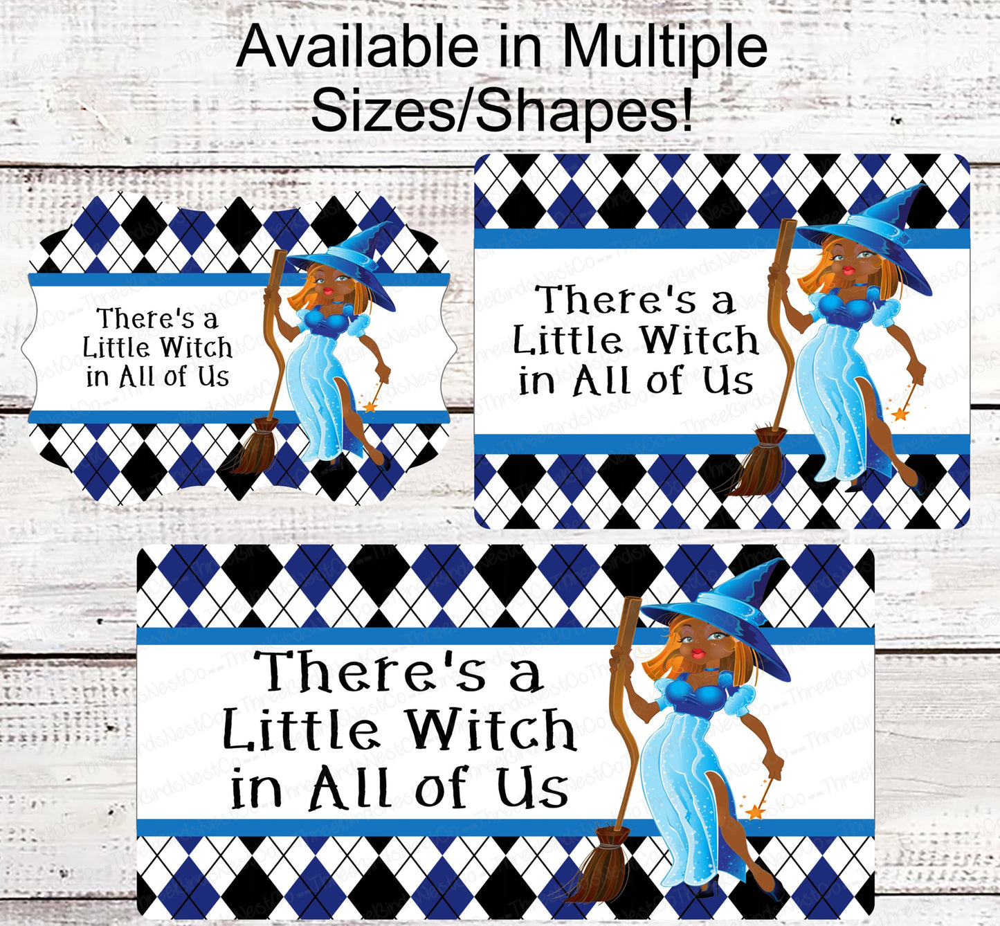 Halloween Wreath Signs - Witch Sign - Black Girl - Black Witch - Halloween Wreath Attachments - Halloween Decor - African American Art