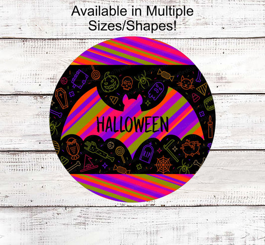 Halloween Signs - Halloween Wreath Signs - Halloween Bats - Boo Sign - Spooky Sign - Halloween Decor