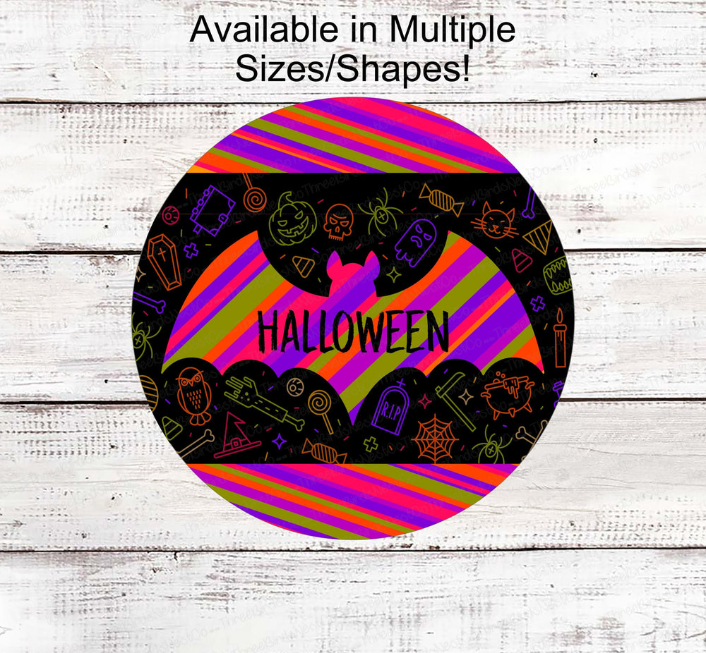 Halloween Signs - Halloween Wreath Signs - Halloween Bats - Boo Sign - Spooky Sign - Halloween Decor