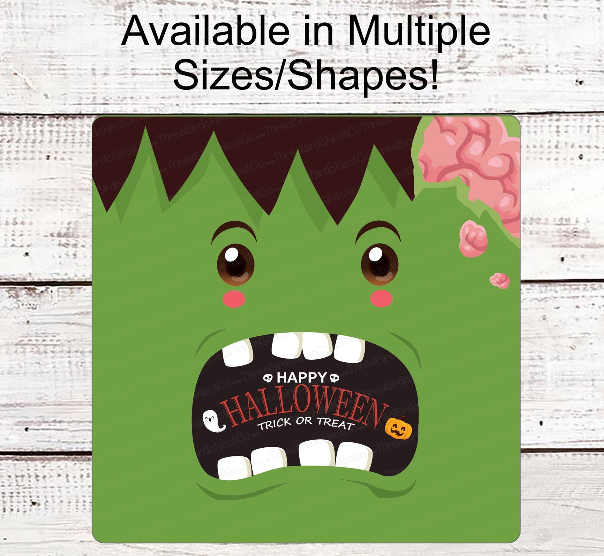 Halloween Signs - Frankenstein Sign- Halloween Wreath - Monster Sign - Happy Halloween Sign - Trick or Treat Sign
