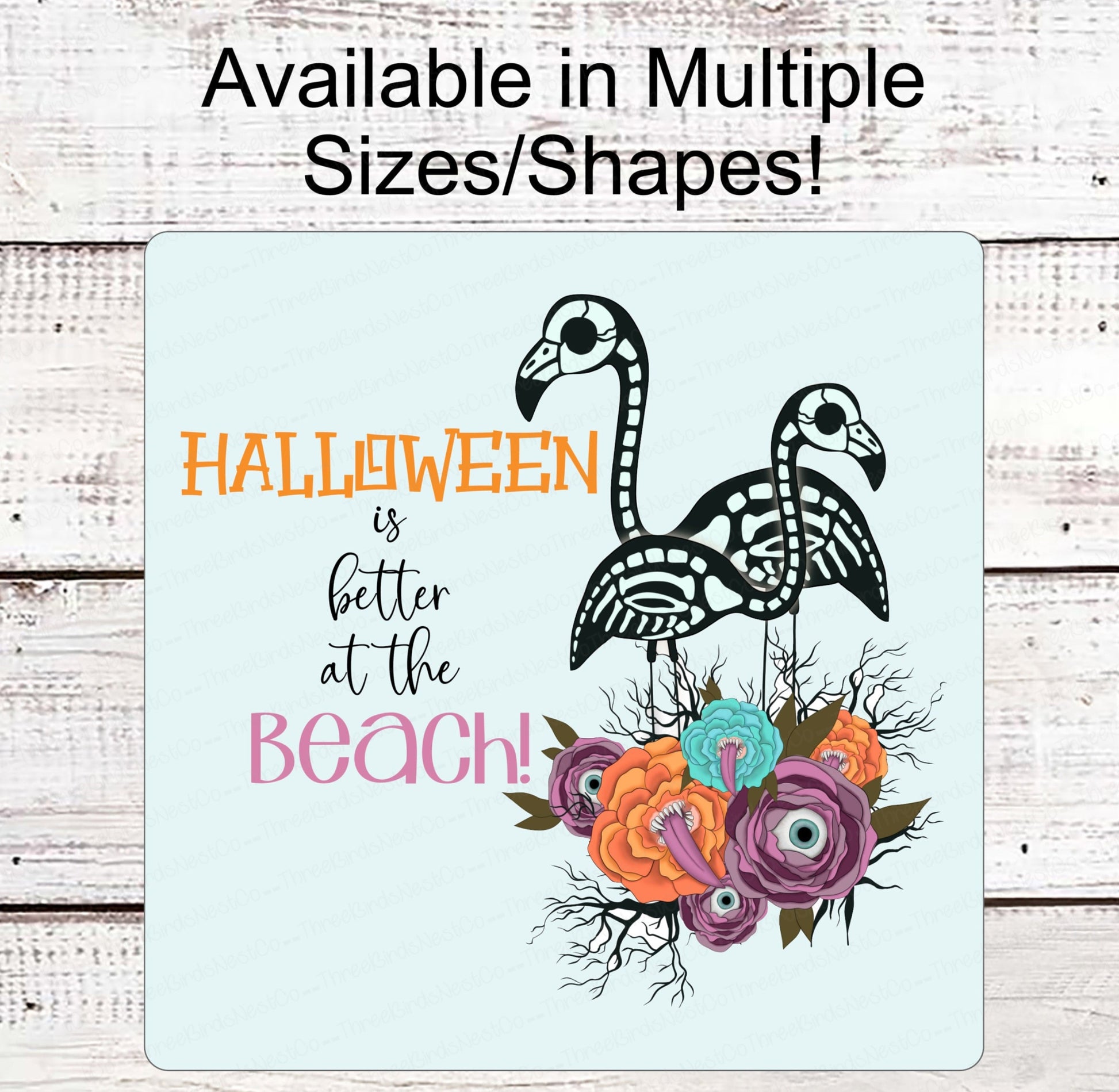 Halloween Flamingo Sign - Halloween Sign - Flamingo Sign - Better at the Beach Sign - Beach Welcome Sign - Eye Balls Sign
