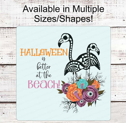 Halloween Flamingo Sign - Halloween Sign - Flamingo Sign - Better at the Beach Sign - Beach Welcome Sign - Eye Balls Sign