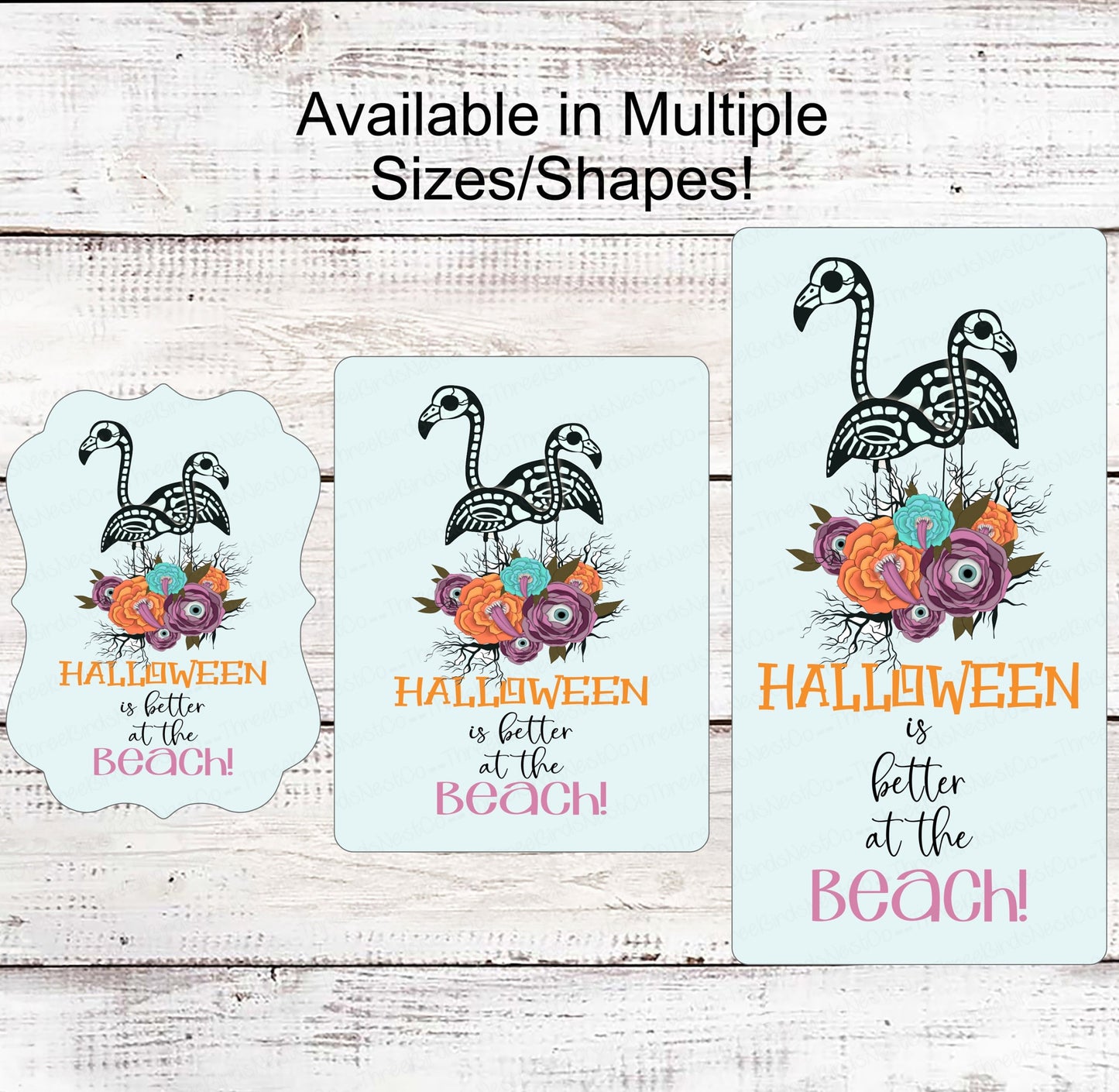 Halloween Flamingo Sign - Halloween Sign - Flamingo Sign - Better at the Beach Sign - Beach Welcome Sign - Eye Balls Sign