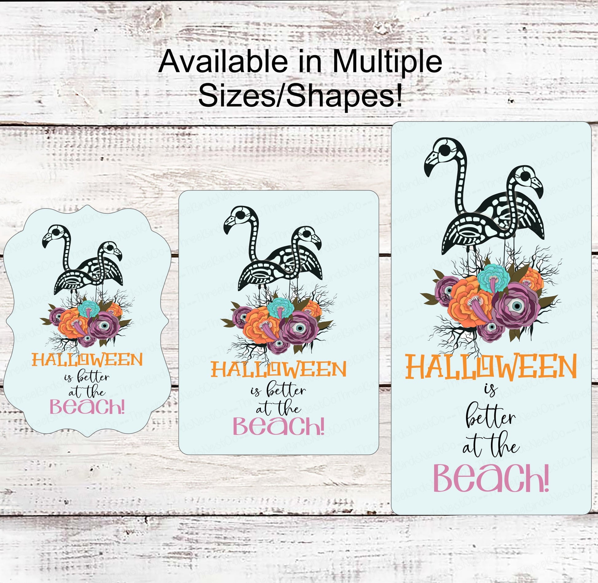 Halloween Flamingo Sign - Halloween Sign - Flamingo Sign - Better at the Beach Sign - Beach Welcome Sign - Eye Balls Sign