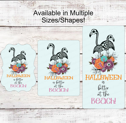Halloween Flamingo Sign - Halloween Sign - Flamingo Sign - Better at the Beach Sign - Beach Welcome Sign - Eye Balls Sign