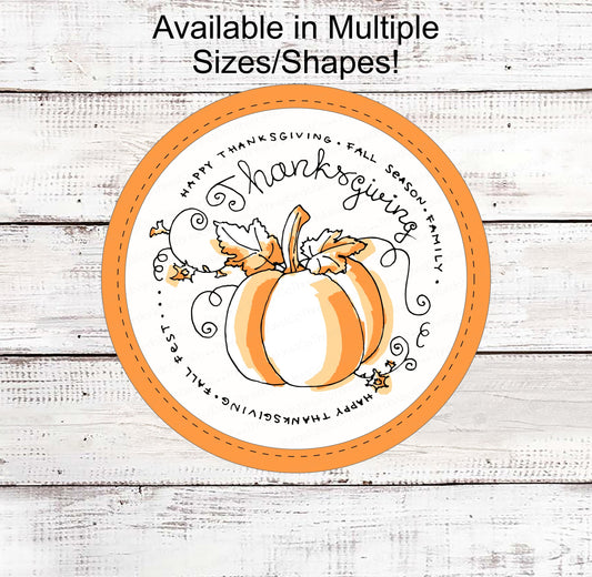 Thanksgiving Sign - Autumn Wreath Sign - Fall Wreath Sign - Pumpkin Sign - Fall Welcome Sign - Fall Leaves Sign - Welcome Wreath Sign
