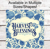 
              Harvest Blessings - Autumn Blessings Sign - Fall Wreath Signs - Fall Pumpkins - Sunflowers Sign - Vintage Fall
            