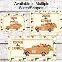 Christmas Wreath Sign - Gingerbread Man Sign - Christmas Truck - Candy Cane Sign - Old Truck Signs - Christmas Cookies - Christmas Holly