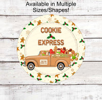 
              Christmas Wreath Sign - Gingerbread Man Sign - Christmas Truck - Candy Cane Sign - Old Truck Signs - Christmas Cookies - Christmas Holly
            