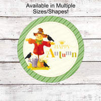 Fall Wreath Signs - Scarecrow Sign - Crow Sign - Thanksgiving Sign - Hello Fall Sign - Autumn Sign