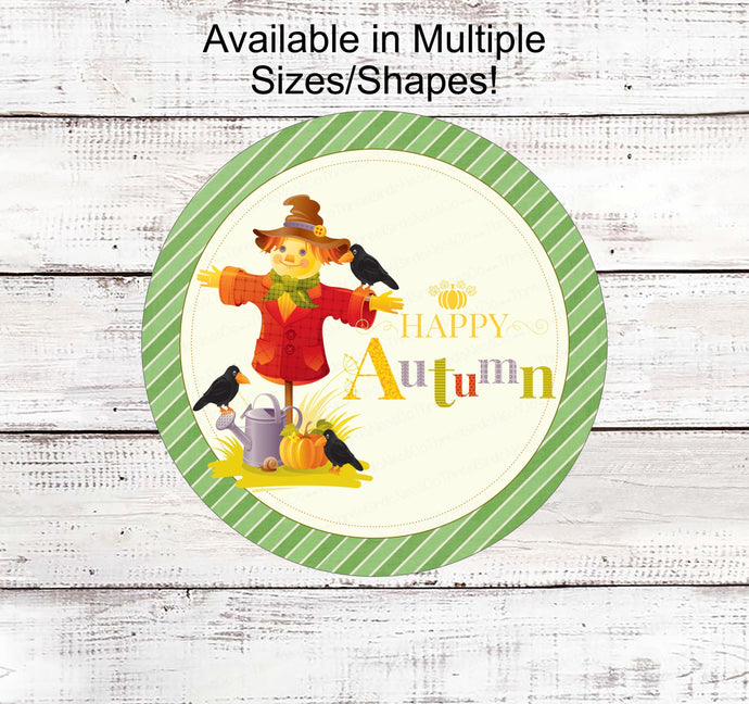 Fall Wreath Signs - Scarecrow Sign - Crow Sign - Thanksgiving Sign - Hello Fall Sign - Autumn Sign