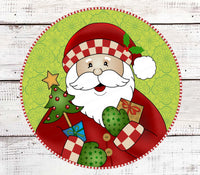 
              Christmas Wreath Signs -  Santa Signs - Merry Christmas Sign
            