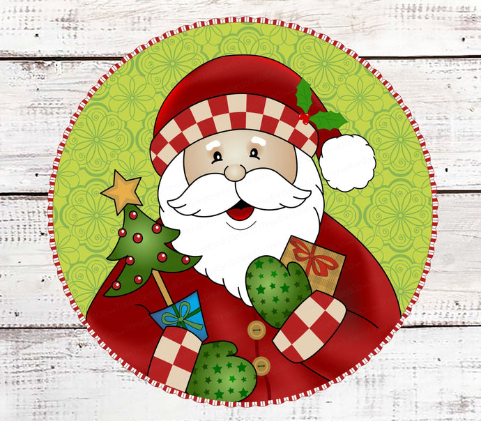 Christmas Wreath Signs -  Santa Signs - Merry Christmas Sign