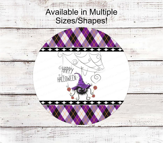 Halloween Signs - Halloween Spider Sign - Halloween Candy - Halloween Wreath Attachments - Happy Halloween - Cute Halloween Decor