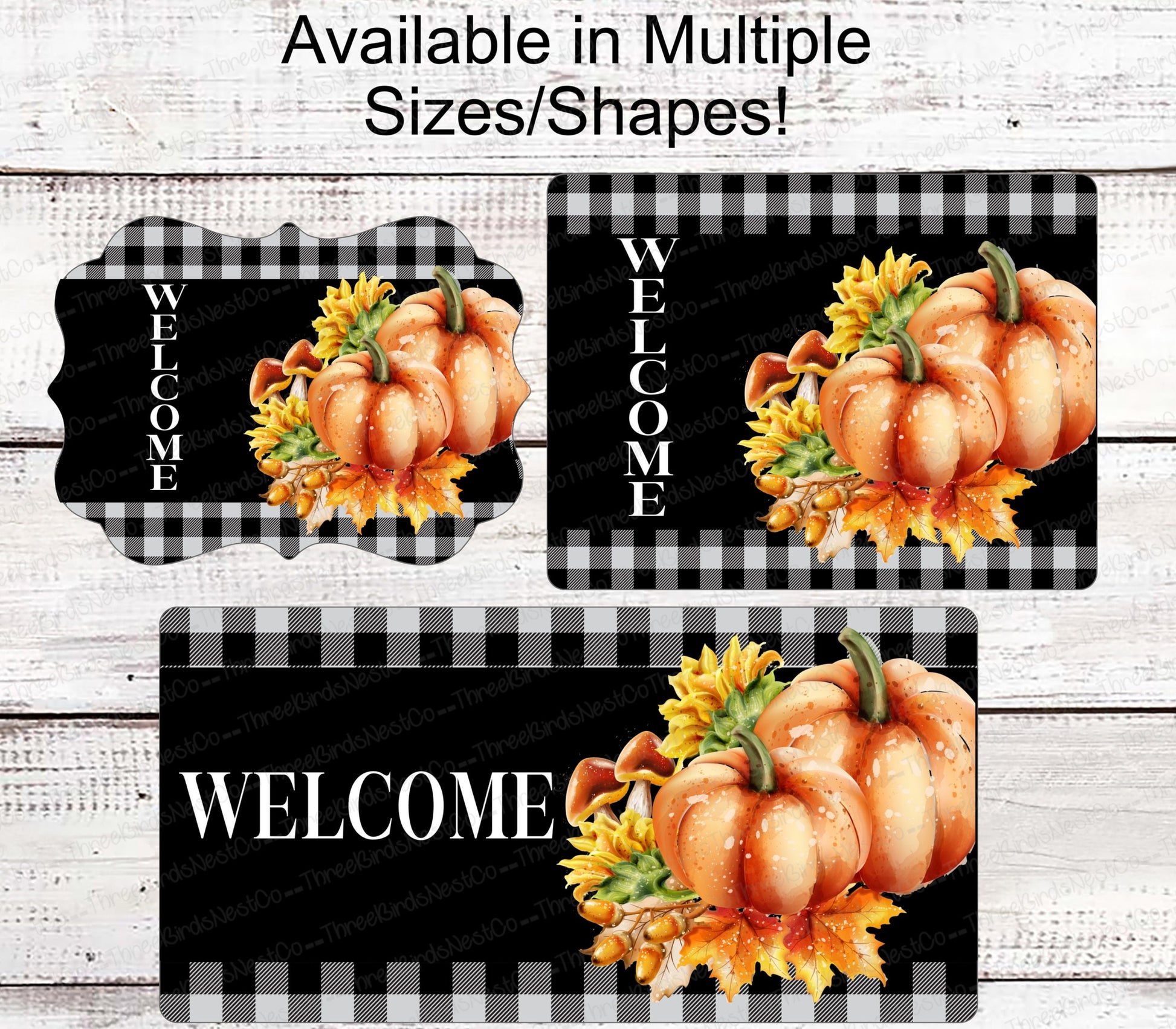 Fall Welcome Sign - Happy Fall Sign - Thankful Sign - Fall Wreath Sign - Pumpkin Sign - Farmhouse Sign - Sunflower Signs