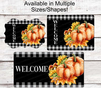 
              Fall Welcome Sign - Happy Fall Sign - Thankful Sign - Fall Wreath Sign - Pumpkin Sign - Farmhouse Sign - Sunflower Signs
            