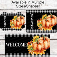 Fall Welcome Sign - Happy Fall Sign - Thankful Sign - Fall Wreath Sign - Pumpkin Sign - Farmhouse Sign - Sunflower Signs