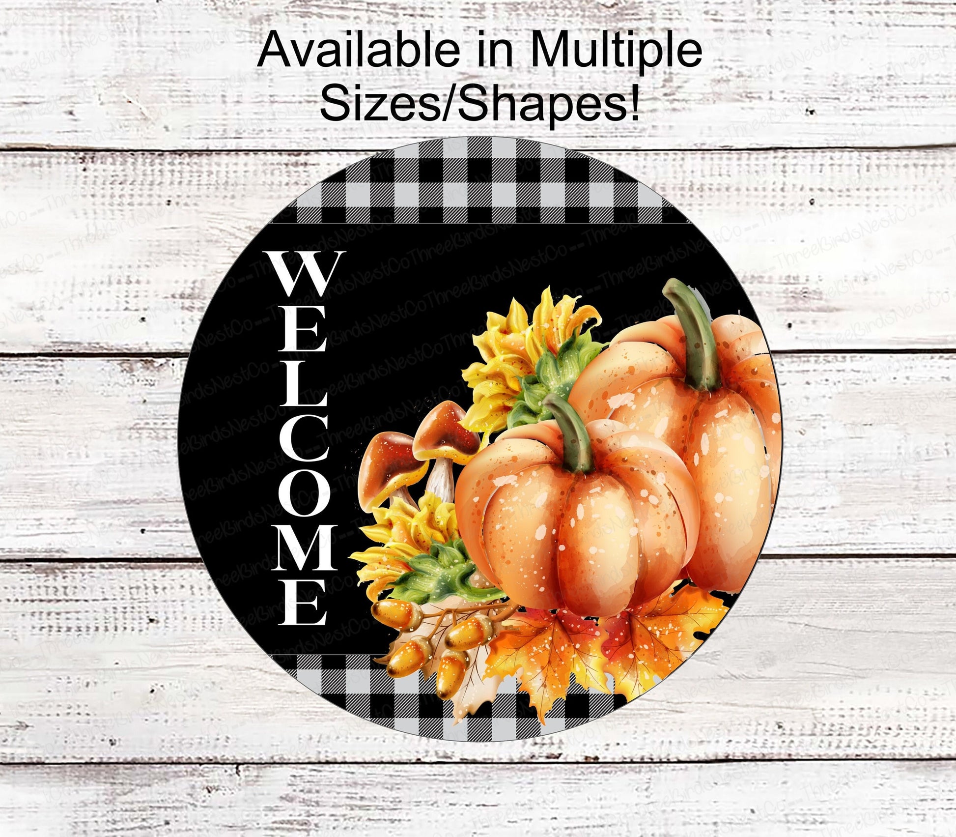 Fall Welcome Sign - Happy Fall Sign - Thankful Sign - Fall Wreath Sign - Pumpkin Sign - Farmhouse Sign - Sunflower Signs