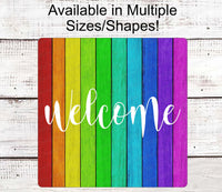 
              Welcome Wreath Sign - Rainbow Sign - Festive Sign - Spring Wreath Signs - Summer Wreath Signs - Everyday Wreath Signs
            