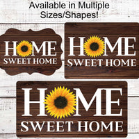 Home Sweet Home Sign - Sunflowers Sign - Farmhouse Wreath Sign - Farm Wreaths Signs - Front Door Decor - Wreath Center - Everyday Sign