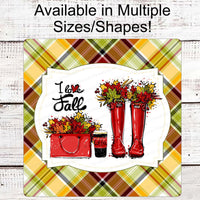 Fall Welcome Sign - I Love Fall - Fall Boots Sign - Autumn Leaves Sign - Autumn Sign - Coffee Sign - Purse Sign