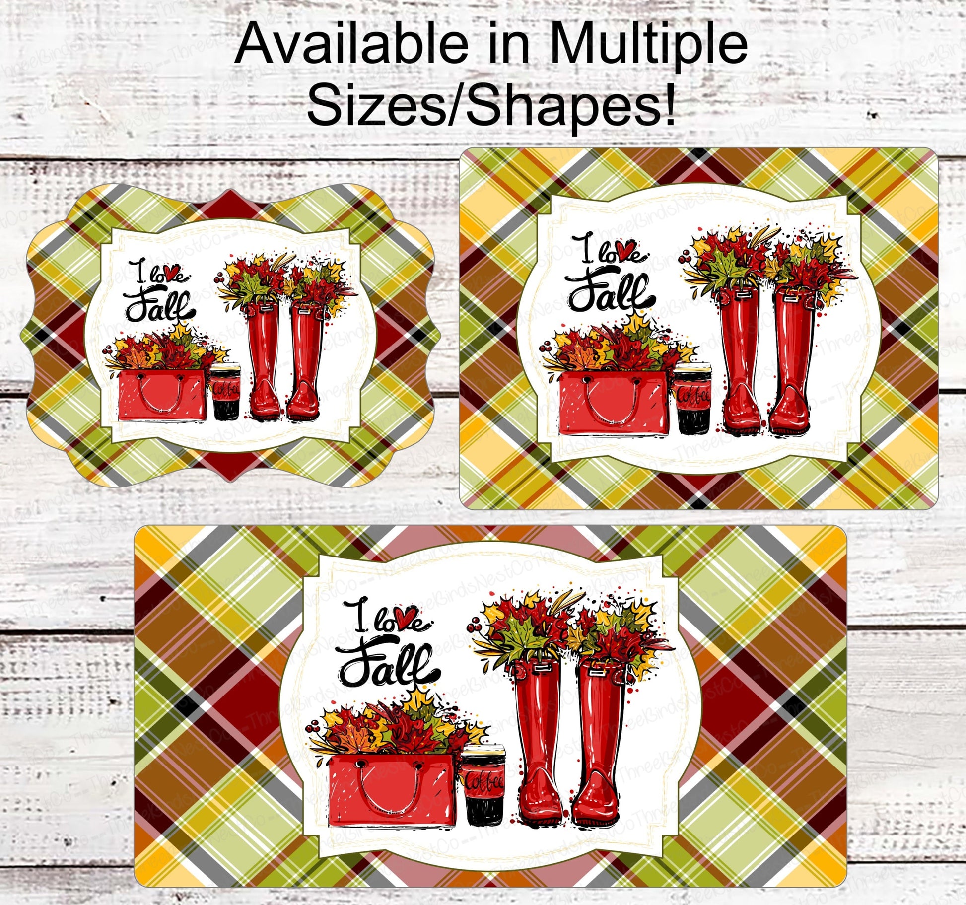 Fall Welcome Sign - I Love Fall - Fall Boots Sign - Autumn Leaves Sign - Autumn Sign - Coffee Sign - Purse Sign