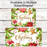 Christmas Wreath Sign - Merry Christmas Sign - Gingerbread Man Sign - Candy Cane Sign - Poinsettia Sign - Christmas Cookies