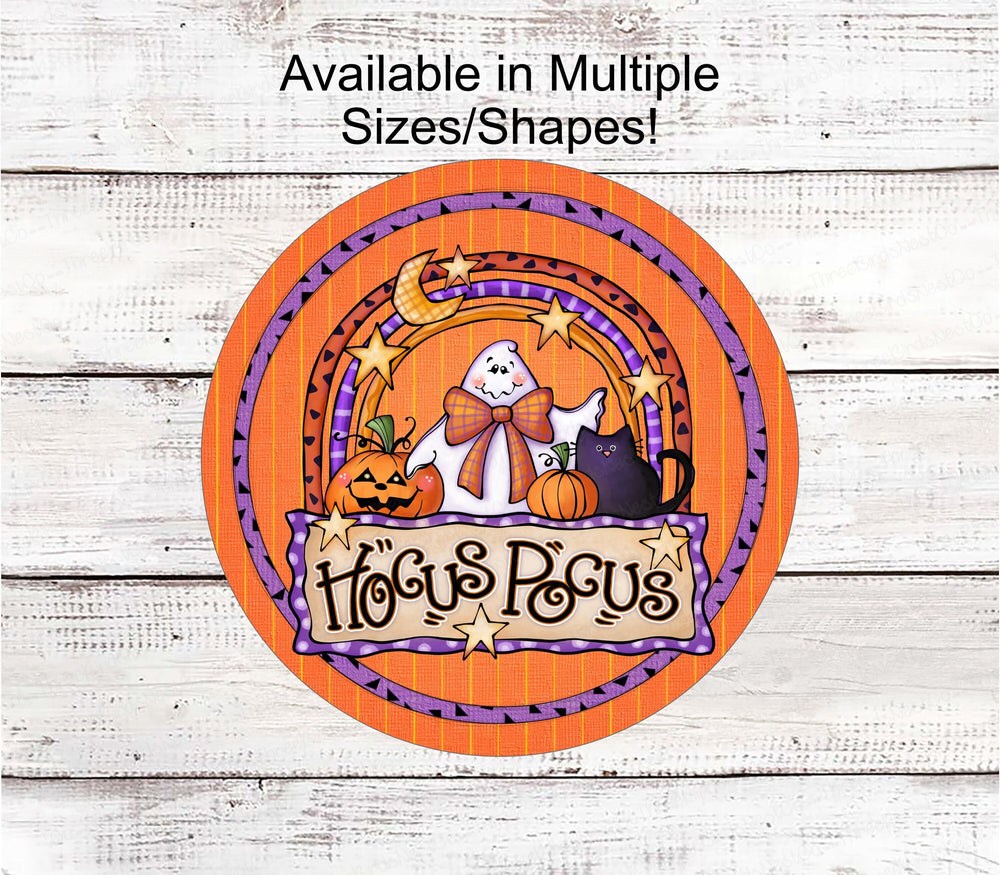 Halloween Wreath Signs - Hocus Pocus Sign - Black Cat Sign - Ghost Sign - Spooky Sign - Jack O Lantern Sign