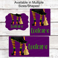 Halloween Wreath Signs - Halloween Welcome - Witch Sign - Witch Legs - Witch Boots - Cute Halloween Decor - Welcome Wreath Sign