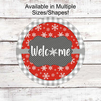 Winter Wreath Signs - Snowflake Sign - Winter Welcome Sign - Welcome Wreath Sign
