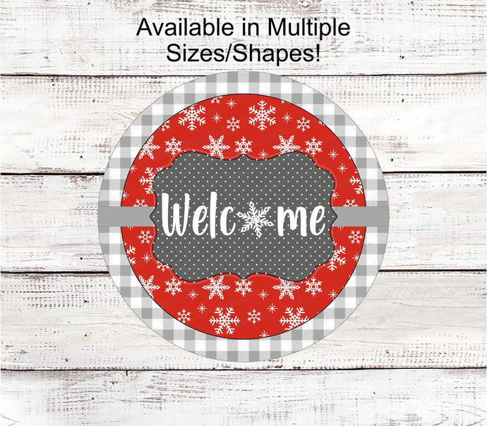 Winter Wreath Signs - Snowflake Sign - Winter Welcome Sign - Welcome Wreath Sign