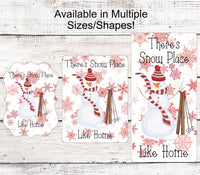 
              Winter Welcome Sign - Snow Place Like Home - Snowman Sign - Welcome Wreath Sign - Winter Signs - Snowflakes Sign
            