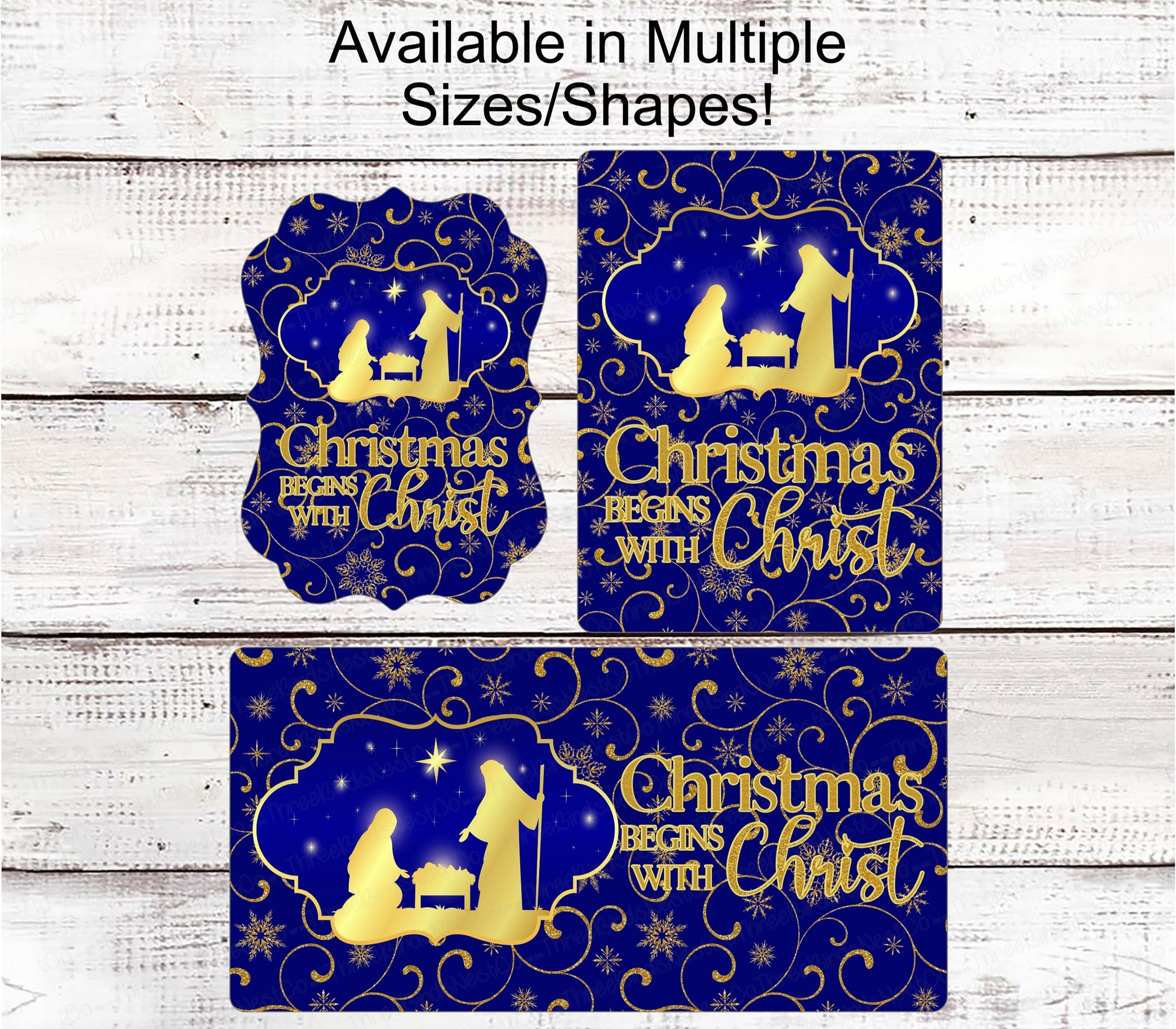 Christmas Wreath Sign - Christmas Begins with Christ Sign - Nativity Sign - Jesus Sign - Jesus is the Reason - Religious Christian Sign
